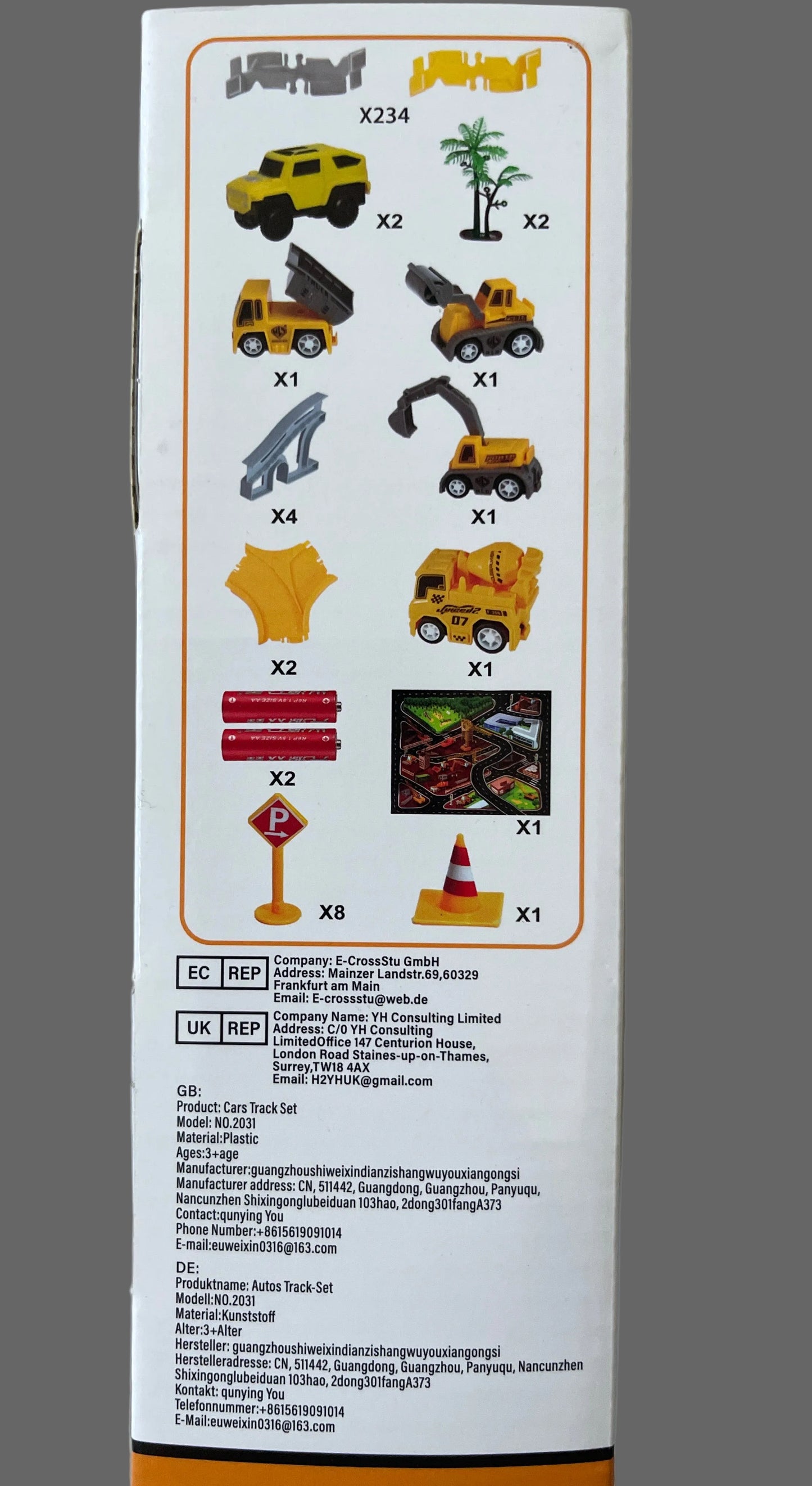 Spielzeugset Autorennbahn für Kleinkinder von Kizplays 260 Teile
