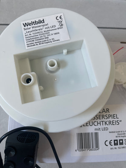 Weltbild Solar Wasserspiel Leuchtkreis mit LED