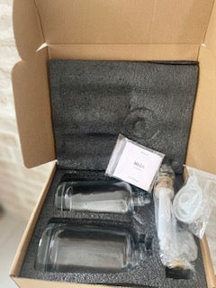 BIKALAN 2-er Set Glas Spender; Pumpspender; Spenderflasche